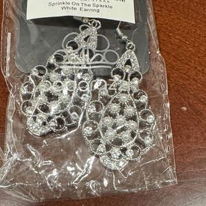 Paparazzi Silver and White Dangle Earrings